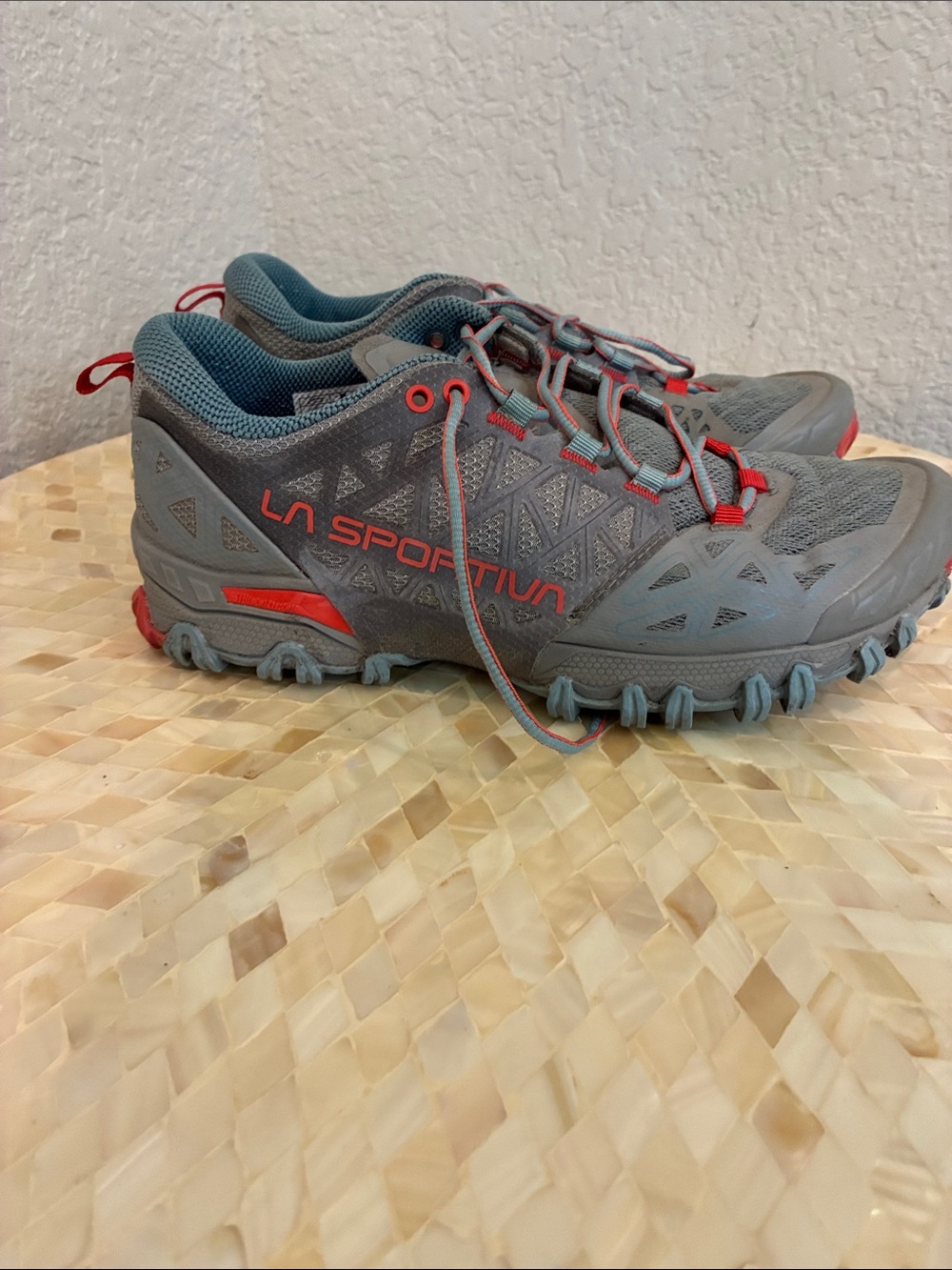 La Sportiva Gray with Coral Accent Trail Sneakers SIZE 7.5